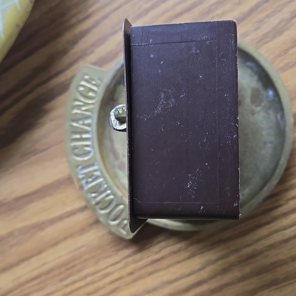 Primitive Antique Wooden & Metal Lidded 5 x 3 1/2 ANTLER - Picture 4 of 8